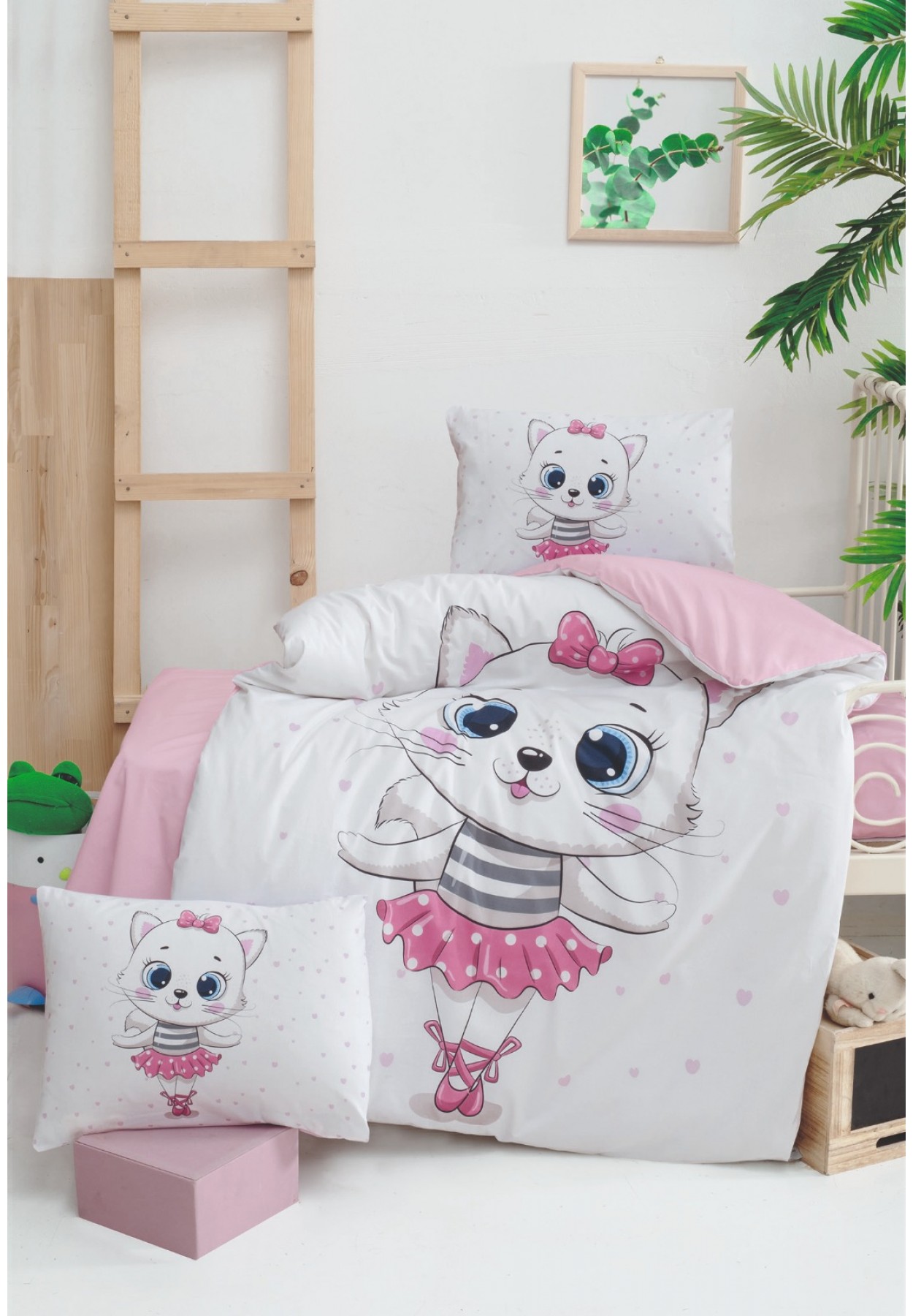 Pamuklu Bebek Beşik Nevresim Seti 100x150 cm Eğlenceli Desenli Çocuk Nevresimi